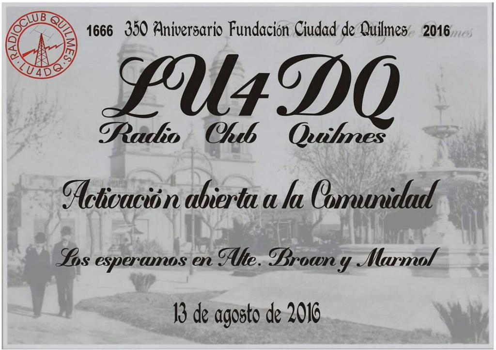 LU4DQ's tweet photo. El Radio Club Quilmes #350AñosDeQuilmes #LU4DQ en el Aire! @cultura_quilmes @arieldomene https://t.co/cdoTzQkad9