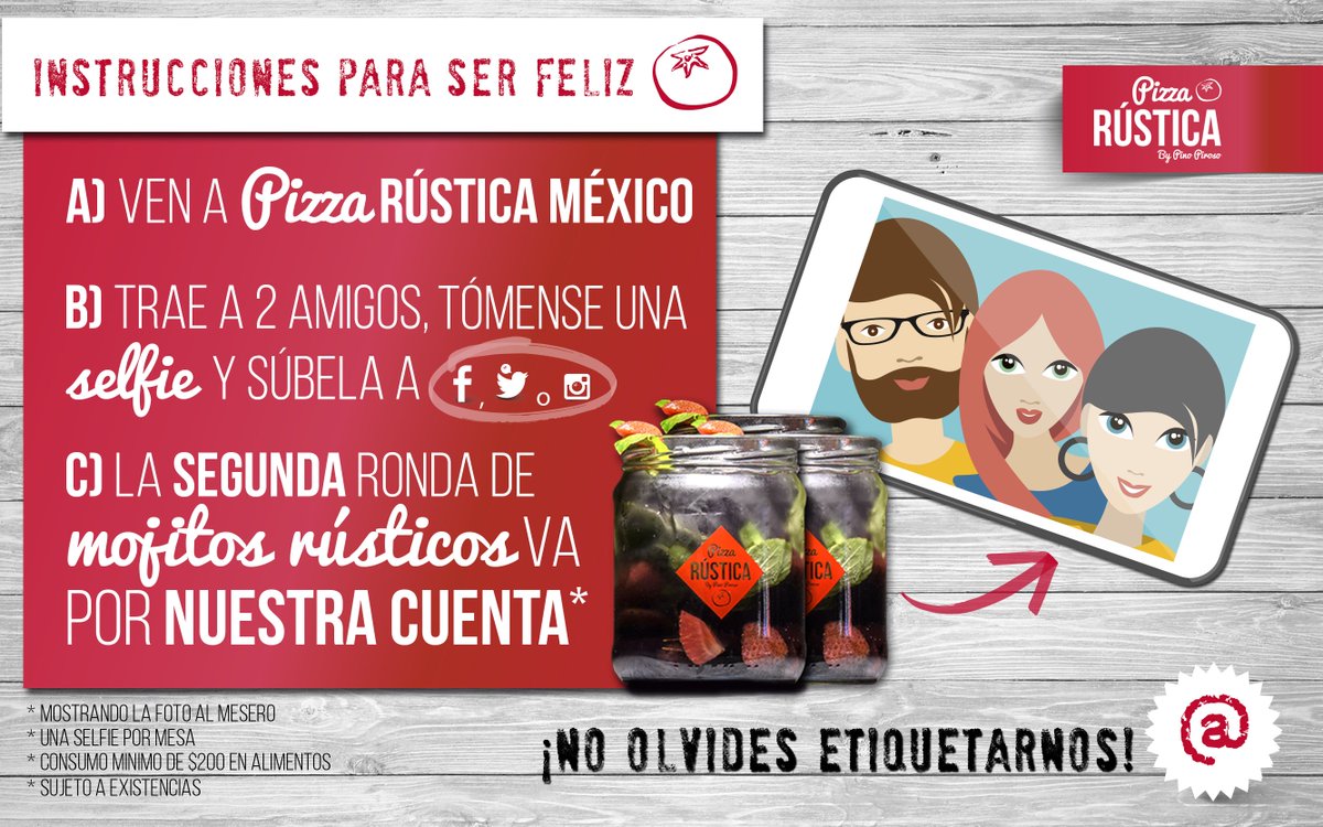 pizzarusticamex's tweet photo. ¡No olvides etiquetarnos! #SelfieRustica https://t.co/mgXpbpMZCZ