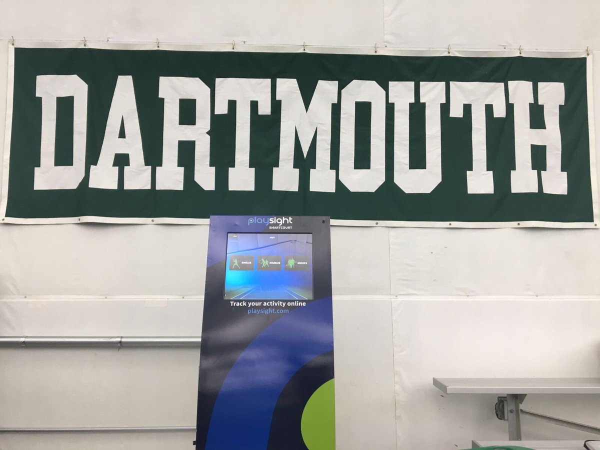 PlaySight's tweet photo. Putting the finishing touches on the #SmartCourt at @dartmouthsports. #PlaySightEdge @Dartmouth10s_w @DartMensTennis https://t.co/AfZ6qq1V2b