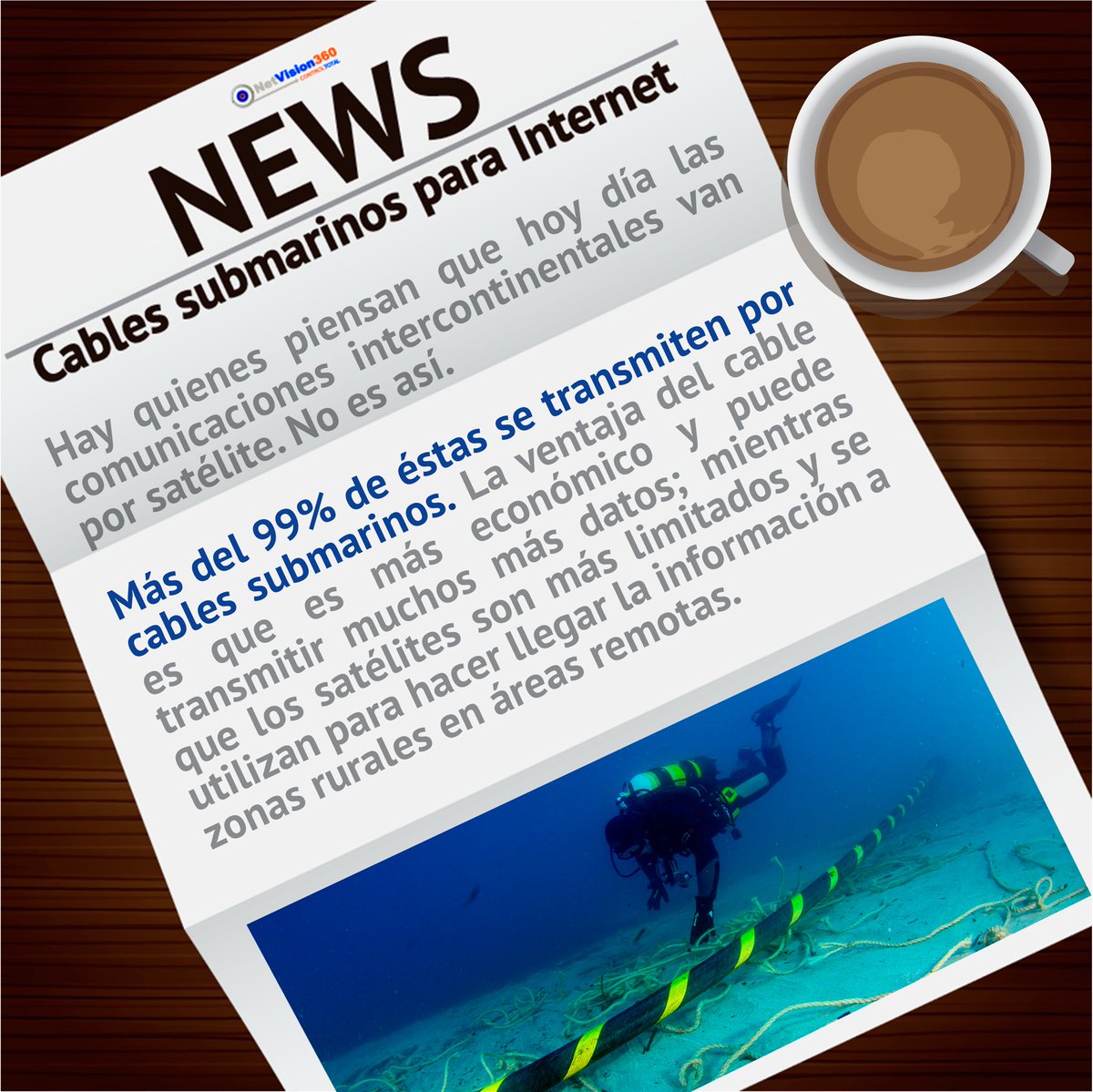 Netvision360ve's tweet photo. #NEWS #Netvision360 presenta:
• CABLES SUBMARINOS •
🌎🌍🌏
#redes #networking #cable #scubadiving #tech #information https://t.co/Nb5saWDkWK