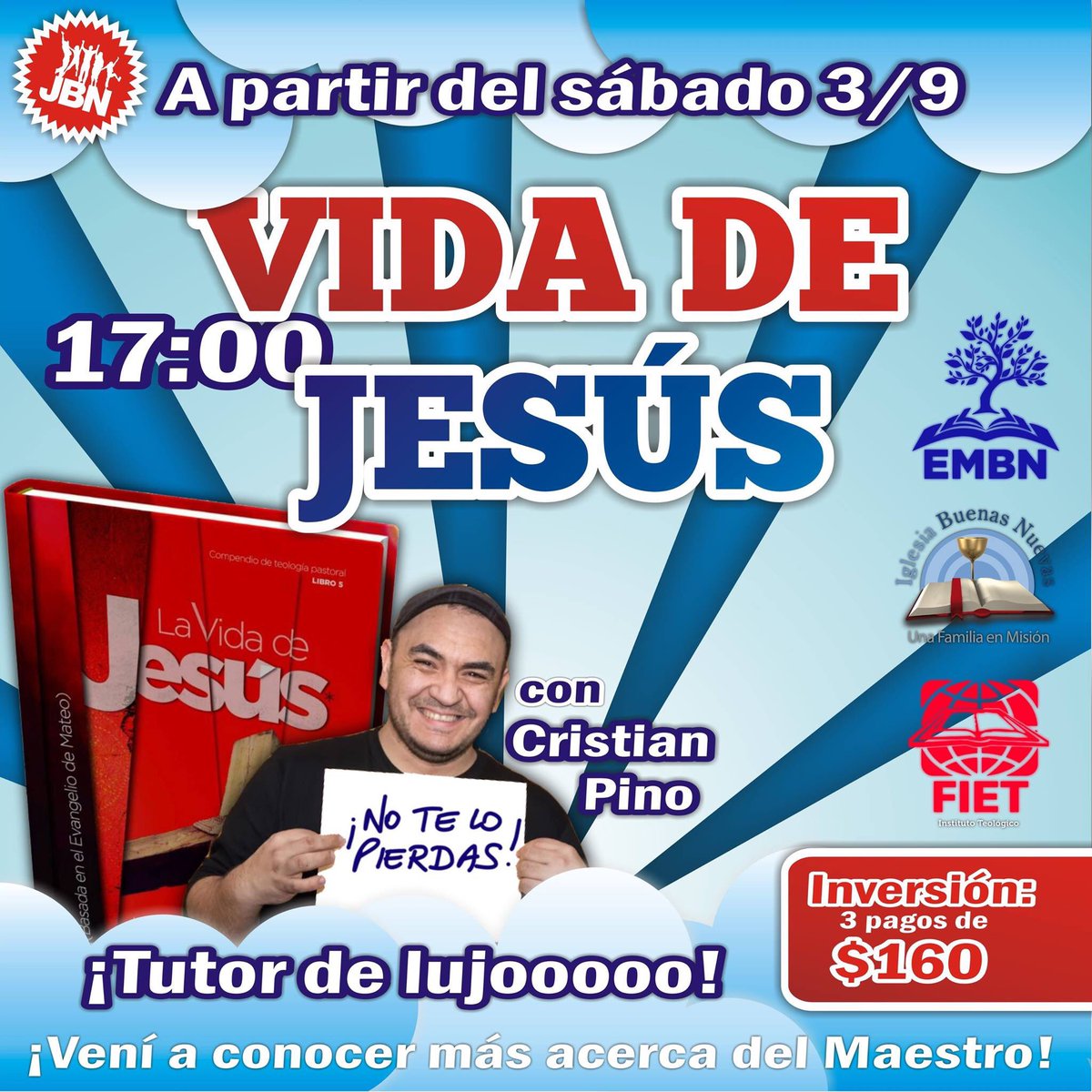 JBNoficial's tweet photo. Una inversión a tu favor. Un espacio para conocer mejor a Jesús. Un lujo que nos podemos dar. Un tutor maravilloso. https://t.co/4ZPa3GPYiG