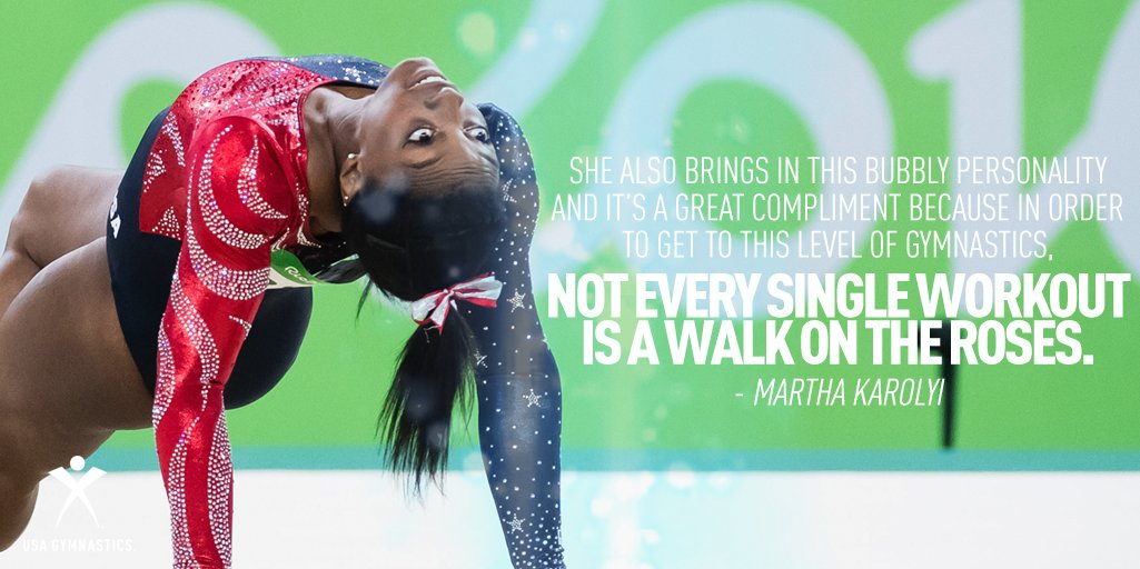 USAGym's tweet photo. "Not every single workout is a walk on the roses," Martha Karolyi on Simone Biles. https://t.co/V3IpyijBcm