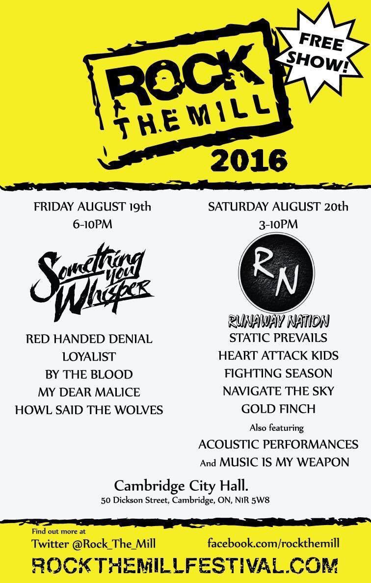 We're playing Rock The Mill in Cambridge on August 20th. It is our last show until later this fall. Come say hey.