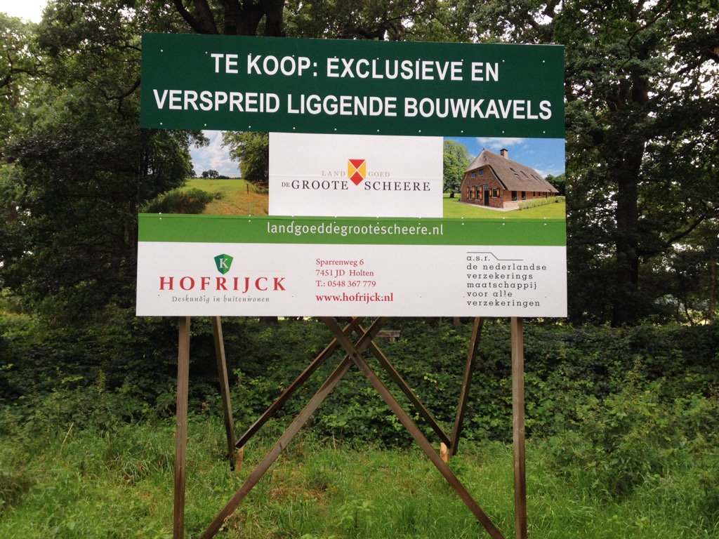 Mooi wonen op een landgoed! 15 bouwkavels te koop op landgoed <a href="/GrooteScheere/">De Groote Scheere</a>. Meer info zie <a href="/Hofrijck/">HofrijckRentmeesters</a>  @ASRVV