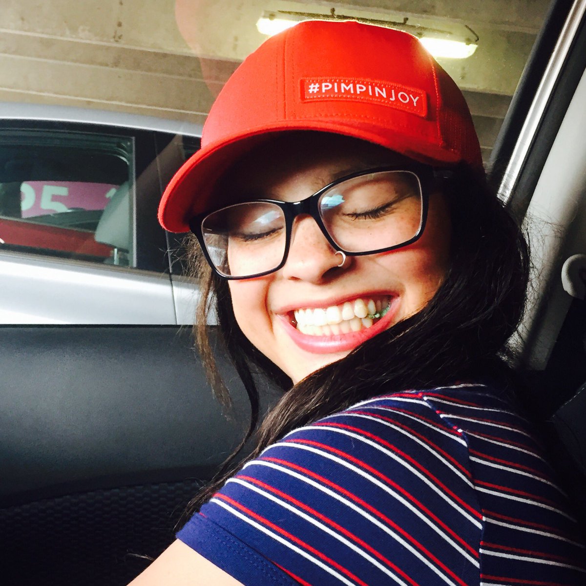 Thanks for your hat <a href="/mrBobbyBones/">Bobby Bones</a>!! <a href="/BrittneeBrooks/">therealbbrooks</a> is one happy girl✌🏼