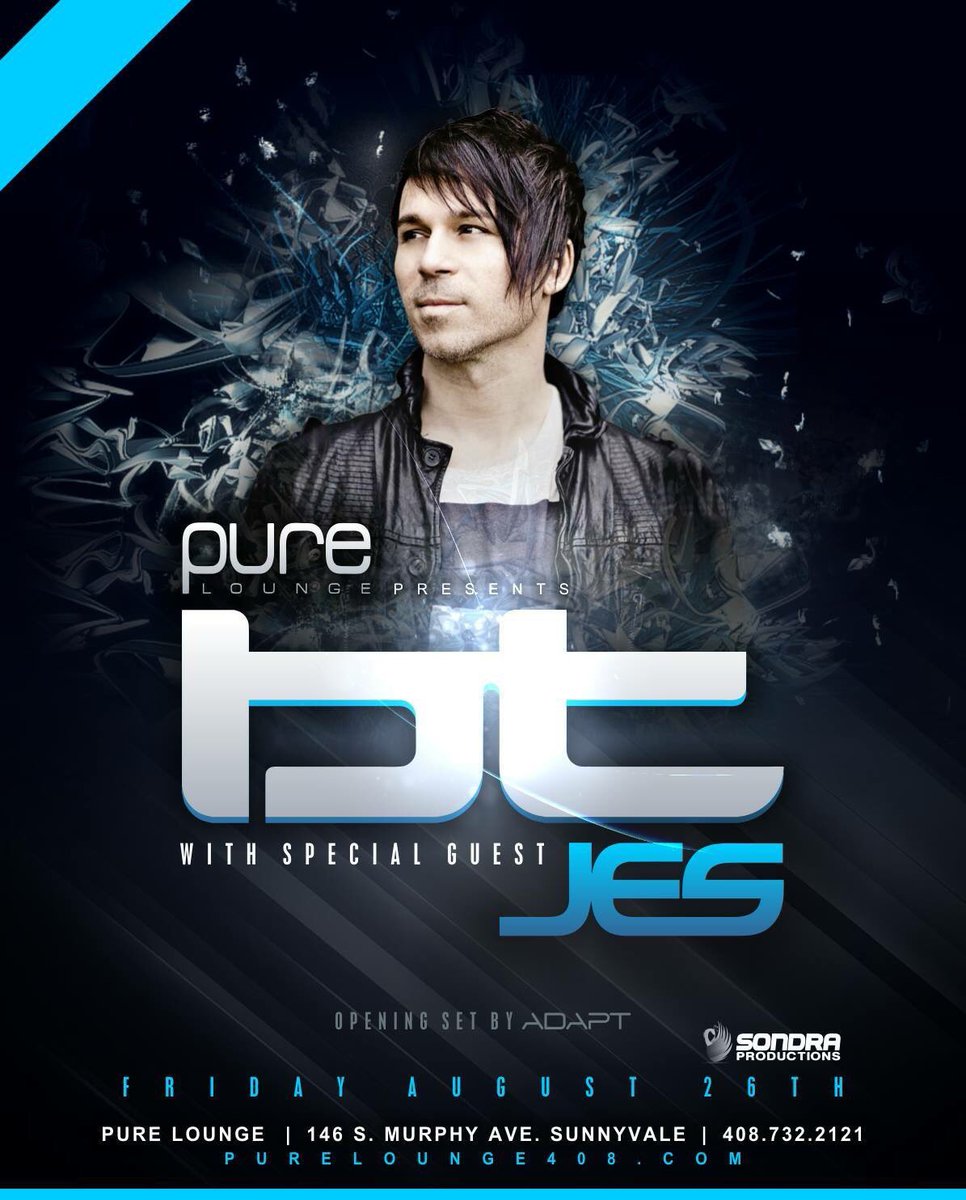 TranceFamilySF's tweet photo. RT for a chance to win tickets to BT + JES at Pure Lounge on August 26th
Tickets: https://t.co/uRkQGHLSfV https://t.co/EXFdv5QdJc