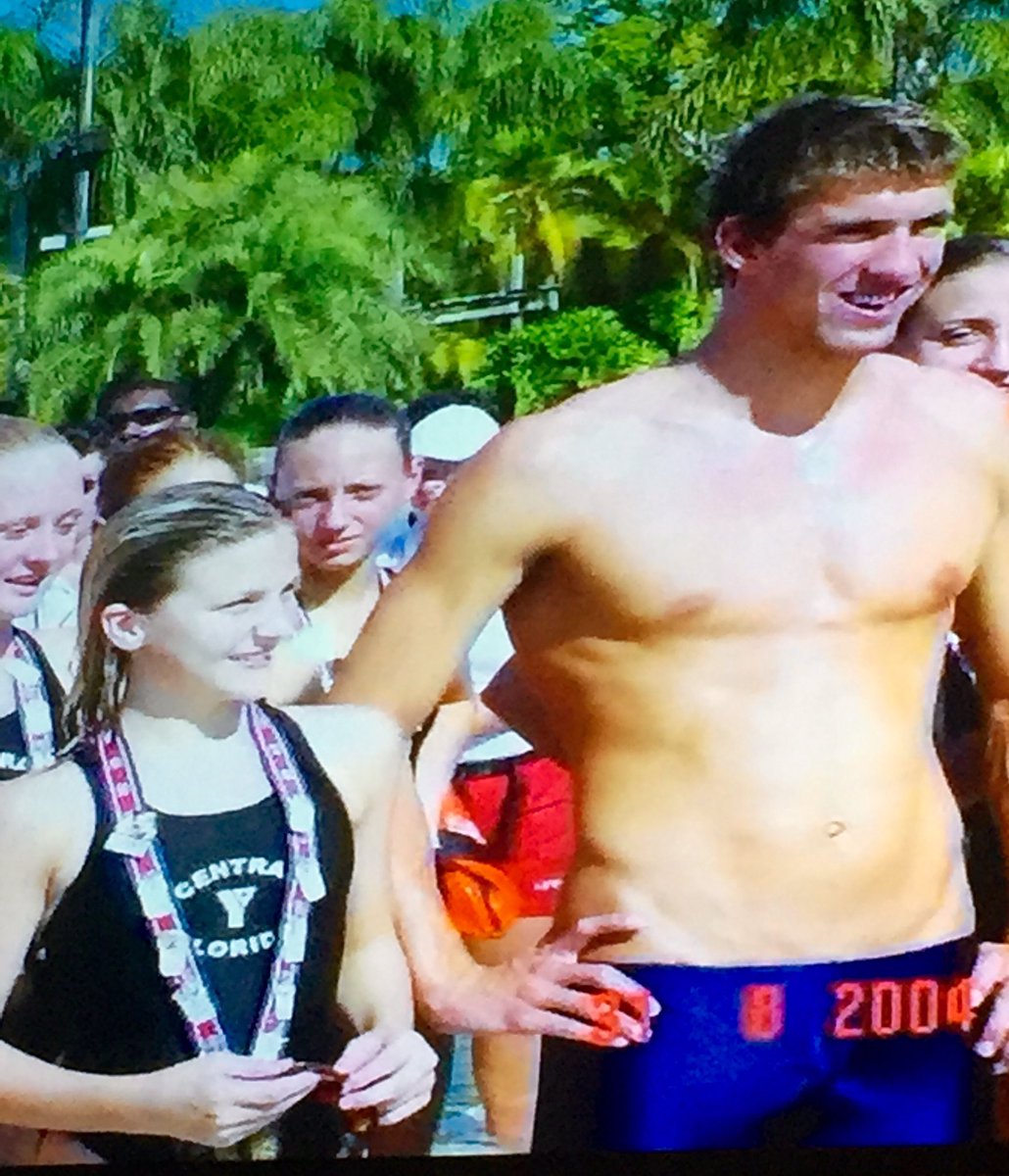 CoachAmber1's tweet photo. #tbt yours truly and Phelps 12 years ago after the Athens games! 😂 #olympics #phelps https://t.co/rUOXqik6EF