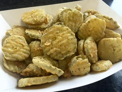 NEW item on the menu... Fried Pickles! Perfect as an after school snack or along side a Y-Notta Burger.
