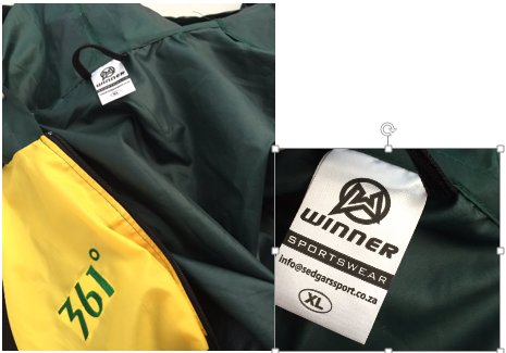 Joffersmyboy's tweet photo. My final take on SA kit embarrassment: Sedgars (SA) provided clothing &amp; embroidered the 361° (China) logo. #loser https://t.co/QlvLTZJBJb