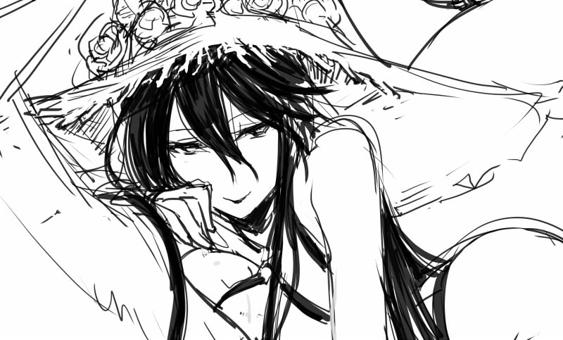 ジータちゃんとJK。時間的にここまでかなあ…余白には尻とか正面からだと見えないところを描いたりする予定 