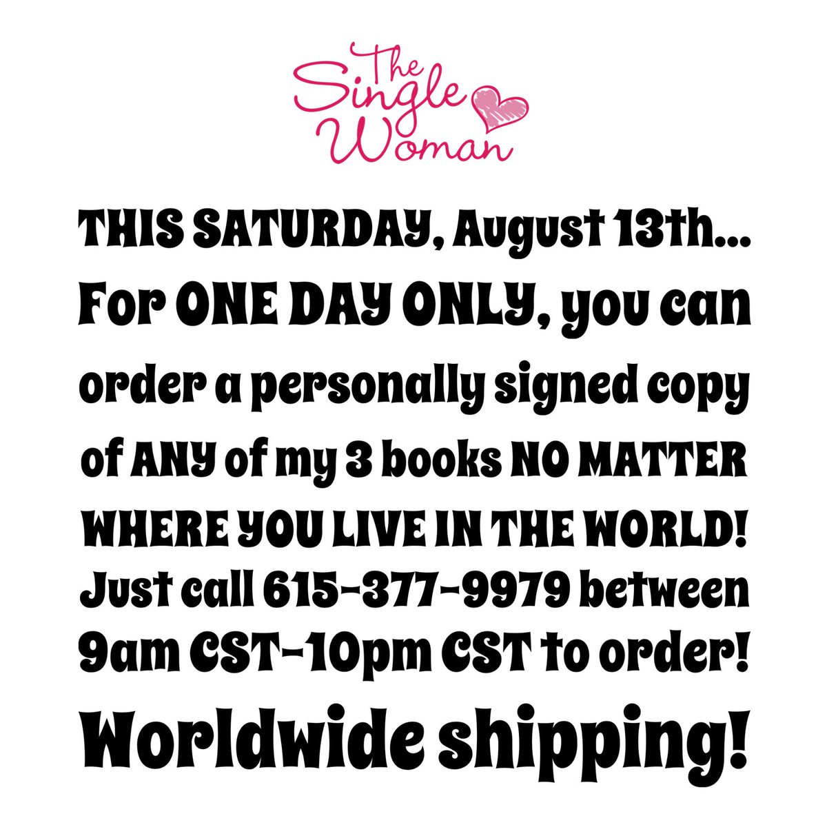 TheSingleWoman's tweet photo. HEY! This is happening in TWO DAYS!!! 💗 #VirtualBookSigning https://t.co/gxQhqUET1i