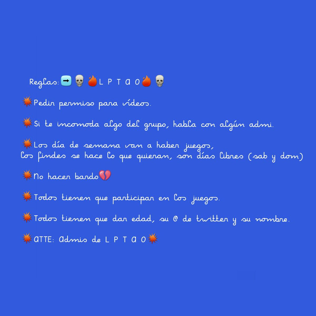 LPTAO_OK's tweet photo. REGLAS DE LPTAO  😀 https://t.co/g08oW7UgRZ