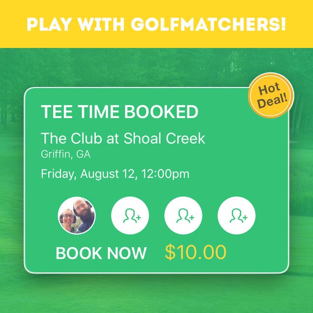GolfMatchApp's tweet photo. Brand new #GolfMatcher Charles needs 3 more for his $10 🔥 deal tee time tomorrow! 🏌🏌🏌👉🏼 https://t.co/5sfLgFHzt8 https://t.co/DQp8FYxM6D
