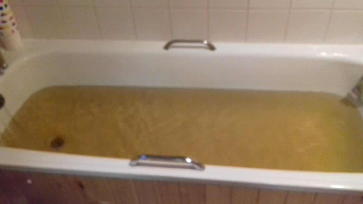 PhilVincent6's tweet image. I'll have a soak in the bath instead. This is the water before getting in #rainwatercollectionsystem