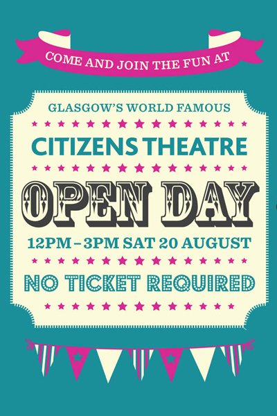 We are looking forward to playing two shows for <a href="/citizenstheatre/">Citizens Theatre</a> Open Day facebook.com/events/3089501… #bellyfoolofbeer