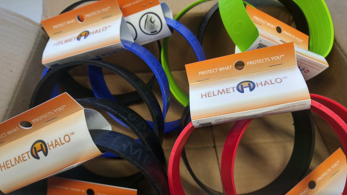 We got a box load of <a href="/helmet_halo/">Helmet Halo</a> product for the PSB team! We're geared up to protect our helmets now!