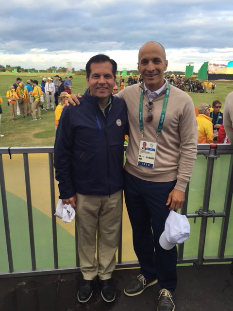 What a thrill to be in Rio for golf's return to the #Olympics. Fun opening round to watch! Go #TeamUSA
