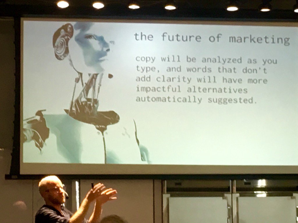 The future of #marketing: software will automatically suggest better copy as you type it - <a href="/oligardner/">Oli Gardner</a> #seerccq