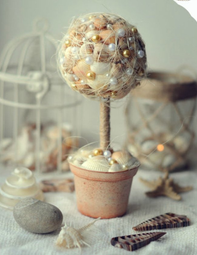 DesignFluor's tweet image. Декор для интерьера из ракушек.