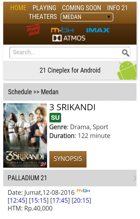 Hari ini yang mau ikutan nobar <a href="/3Srikandi/">3 Srikandi</a> with CIFC Medan, yuk gabung di show pertama ya. Sampai ketemu di Bioskop ❤