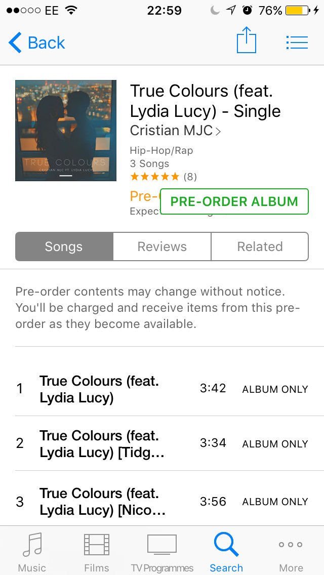 GabzBen's tweet photo. I can't wait for @CristianMJC - #TrueColours❤️🔶💛💚💙💜💖My #TrackoftheDay &amp; Summer so far @officialcharts 🙌🏼🍾🎉🎈 https://t.co/23eWxm8Kmu