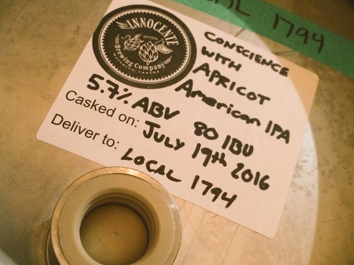 EveryonesLocal's tweet photo. #justtapped @Innocente_Brew Cask Conscience IPA w/ Apricot added to the mash!
#cask #rawbeer #thetruebeer https://t.co/KEMzHbG6Q2