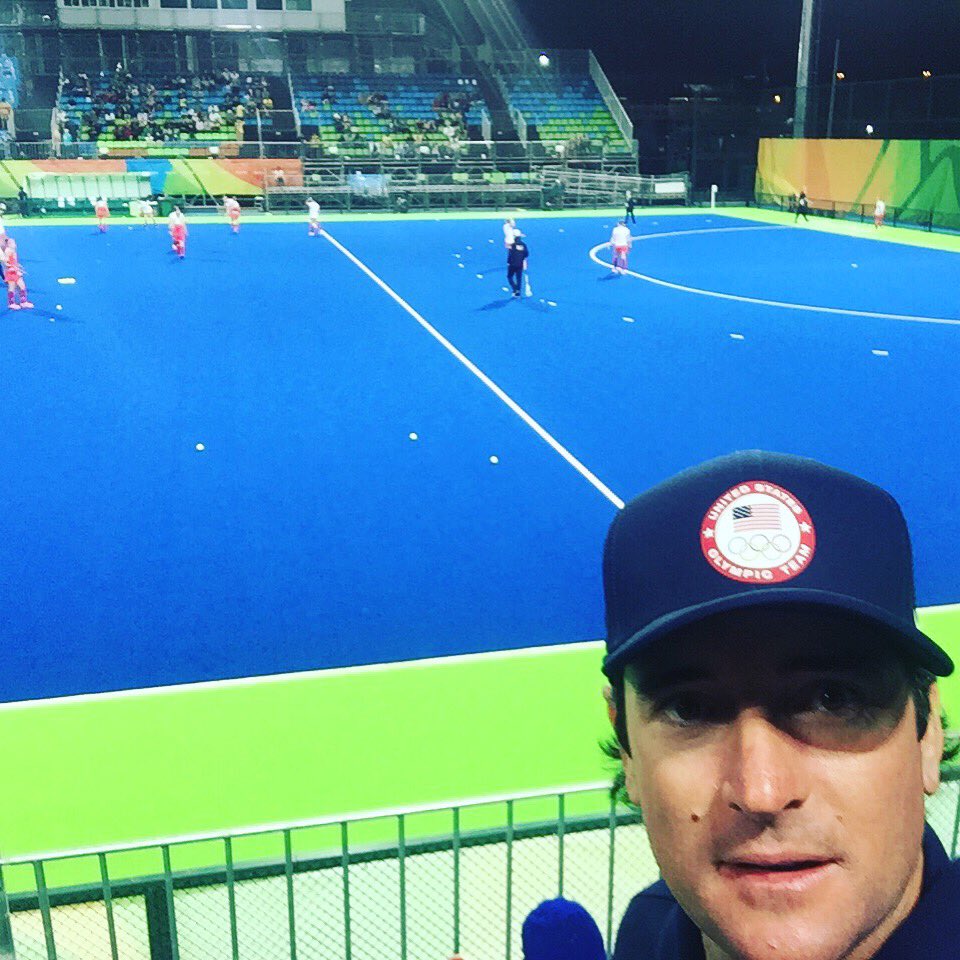 I'm at the pitch!! Women's Field Hockey lets go!! #USACheerleader