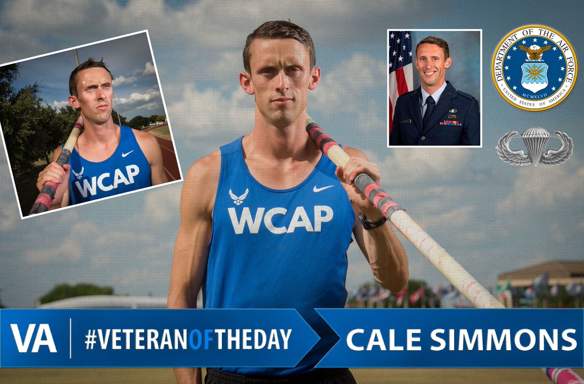 DeptVetAffairs's tweet photo. Today’s #VeteranOfTheDay is @usairforce Veteran Cale Simmons.  https://t.co/CYJFWJrRQW #PoleVault #Rio2016 https://t.co/1D9HB6qnZq