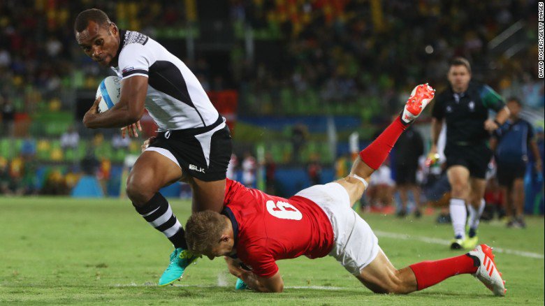 Fiji wins its first ever Olympic medal -- #gold against #GBR in rugby sevens! #rio2016 #FIJ cnn.it/2bkWE98