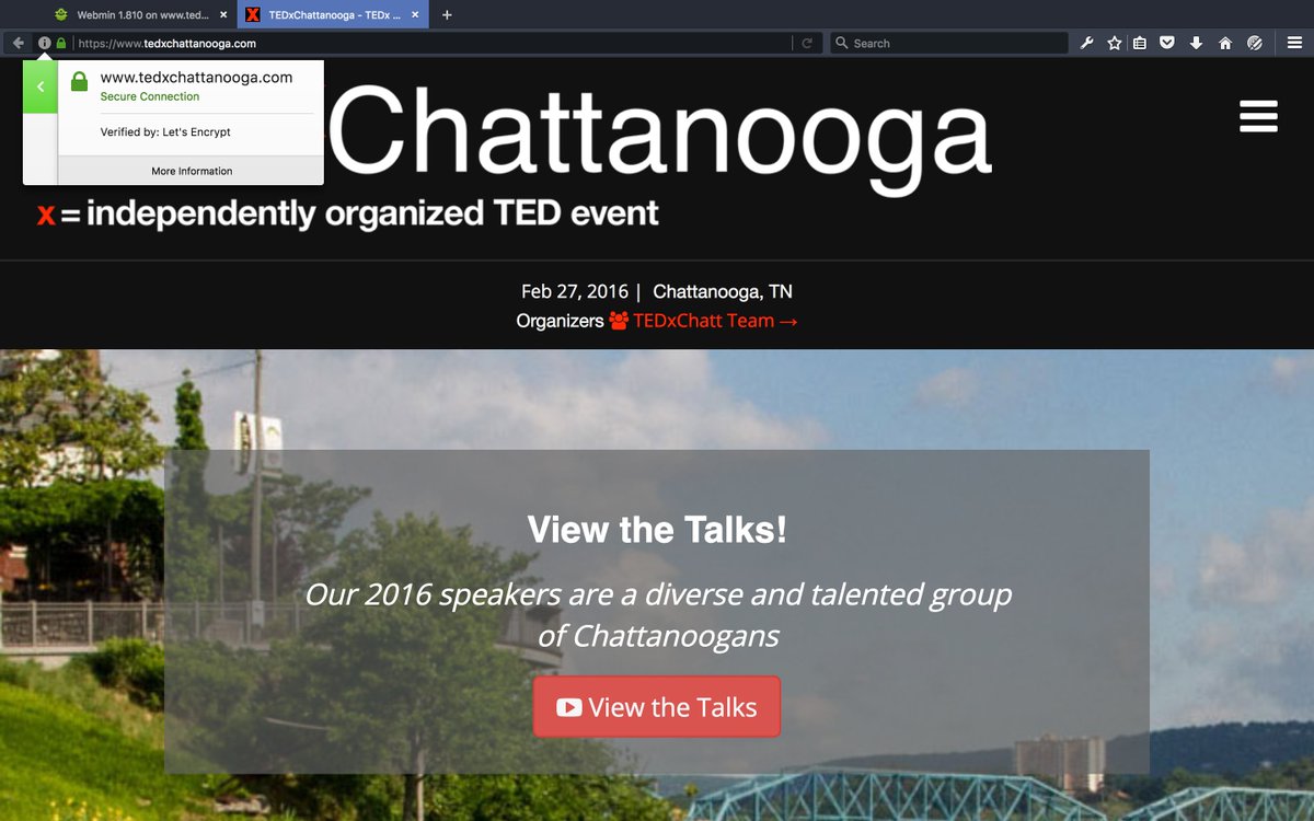 gilligoon's tweet photo. .@letsencrypt #chattanooga! Been waiting DECADES #4this. @virtualmin & #webmin make it stupid easy. #letsencrypt! https://t.co/xZD4WGpqyD