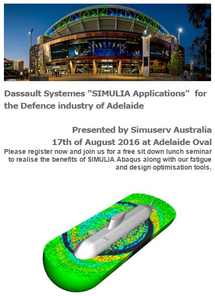3DS_ASEAN's tweet photo. Join us for a free sit down lunch Seminar in Adelaide @3DS_SIMULIA @3DS_VSpartners #SIMUSERV https://t.co/tskIbU6mu2 https://t.co/jyXeTagzAs