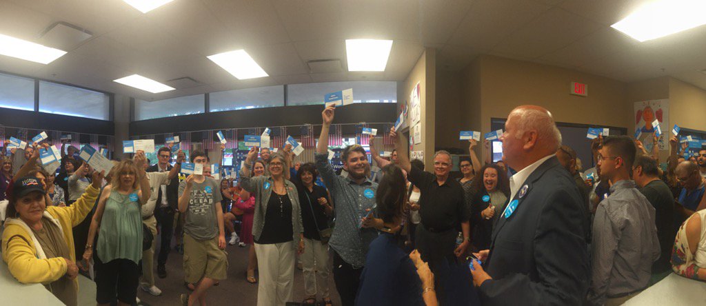 andreaspatton's tweet photo. The stories of everyone in the room are why #ImWithHer -- and I'm so glad they are too. #OHHillYes #Game07 #HRCle https://t.co/w108UvG8If
