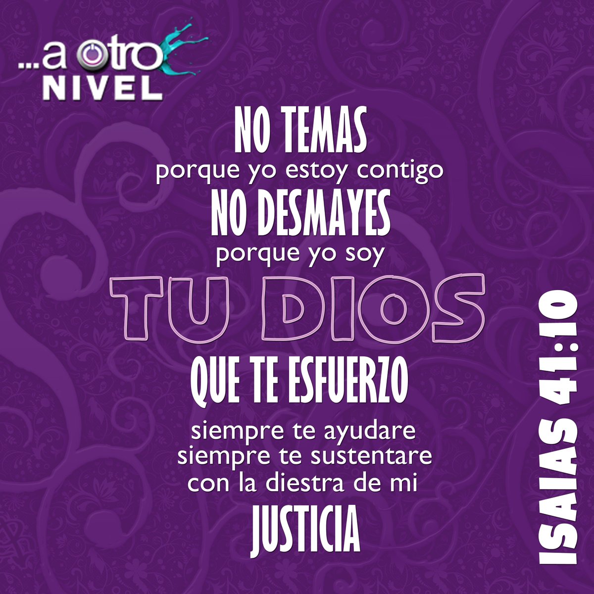 Si el dia de hoy te sientes cansado, recuerda esta palabra en tu vida.
#AOtroNivel #DiosEstaContigo