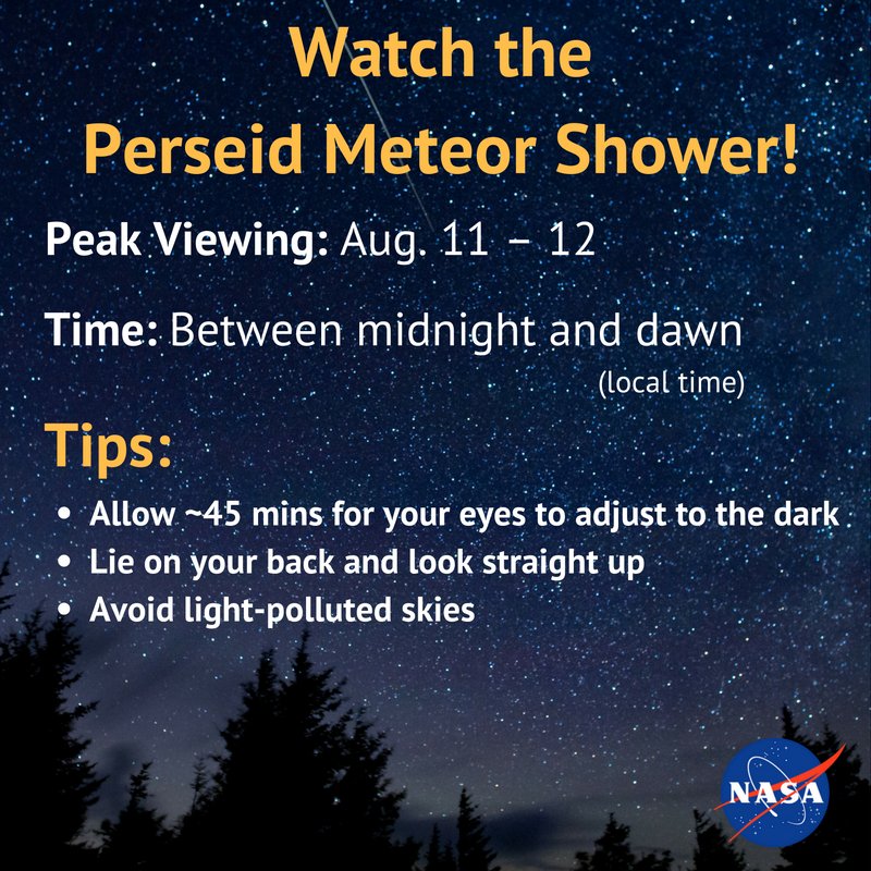 NASA's tweet image. Wondering how you can see the Perseid meteors tonight? Here’s everything you need to know: nasa.tumblr.com/post/148789011…