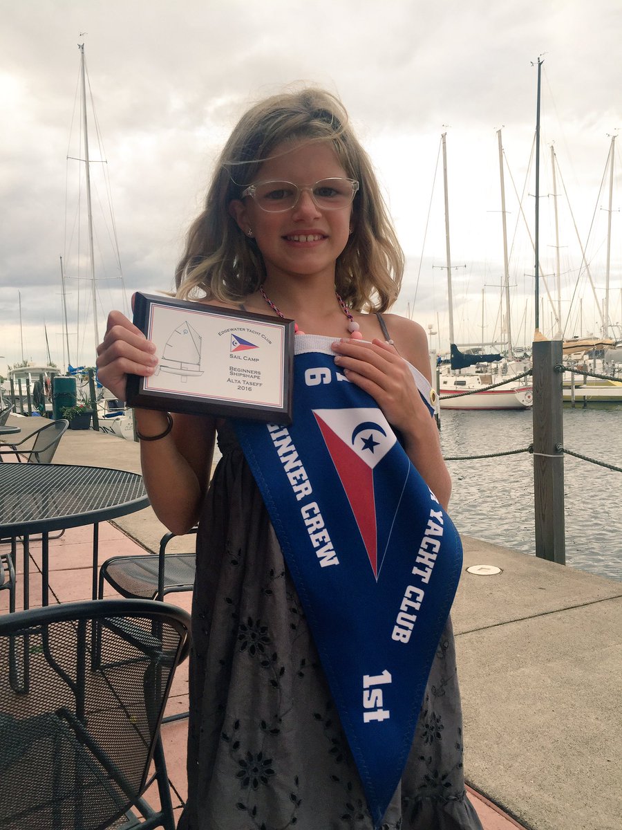 ashleytaseff's tweet photo. Super proud of Alta. First place "beginner crew" + "shipshape" award with @EWYCJRSAIL camp! What an awesome summer. https://t.co/9NwNcqN1Ee