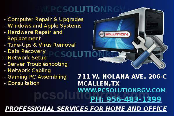 PCSolutionRGV's tweet image. #computer #techsuport #antivirus #tuneup #databackup   #McAllen #rgv texas pcsolutionrgv.com