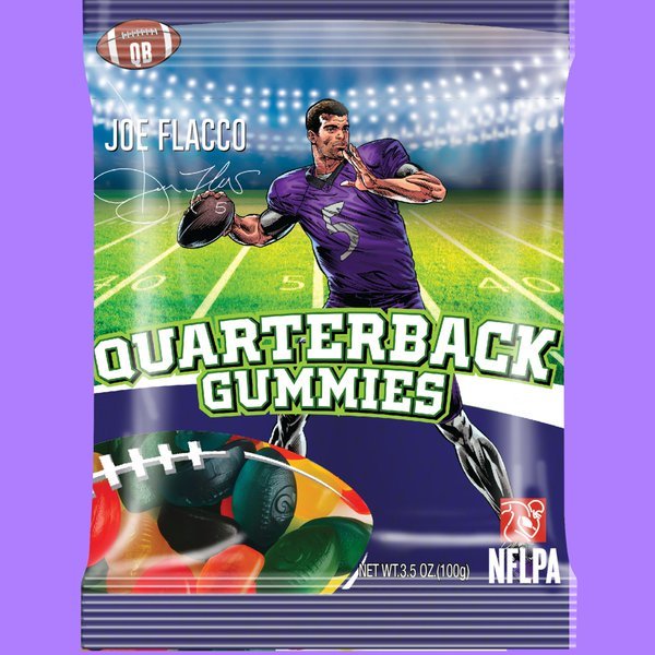 QBGummies's tweet image. #Ravens Kickoff Alert! Time to settle down and snack up with #JoeFlacco #qbgummies! #fancandy