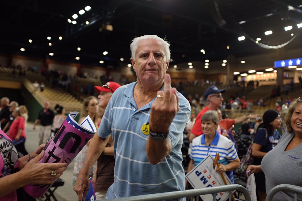 Image result for trump rally press pen