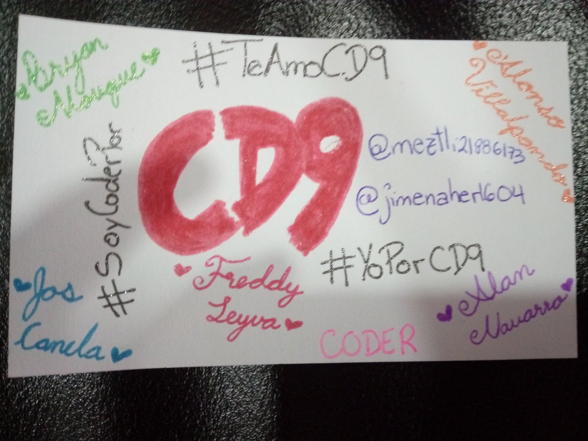 meztli21886173's tweet photo. Los amamos #TeAmoCD9 #YoPorCD9 #SoyCoderPor @meztli21886173 @jimenaher1604 @CD9 https://t.co/HvivxnzsXE