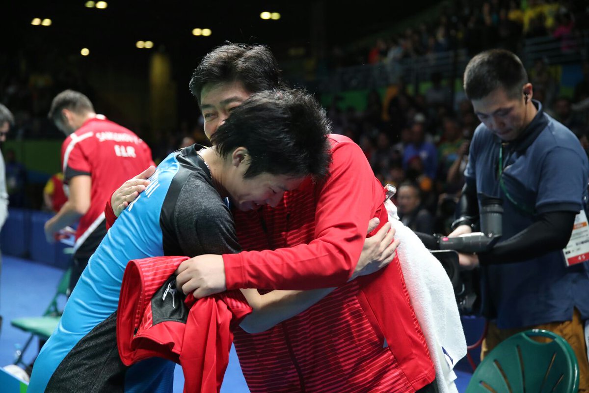 WTTGlobal's tweet image. An emotional @Mizutani__Jun after his Men's Singles #Bronze win #TableTennis #Rio2016 @nhk_news