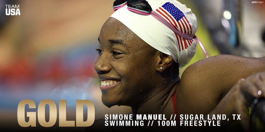 "All I can say is all glory to God." Congratulations on winning gold <a href="/simone_manuel/">Manuel De Simone</a>! #SimoneManuel #Olympics