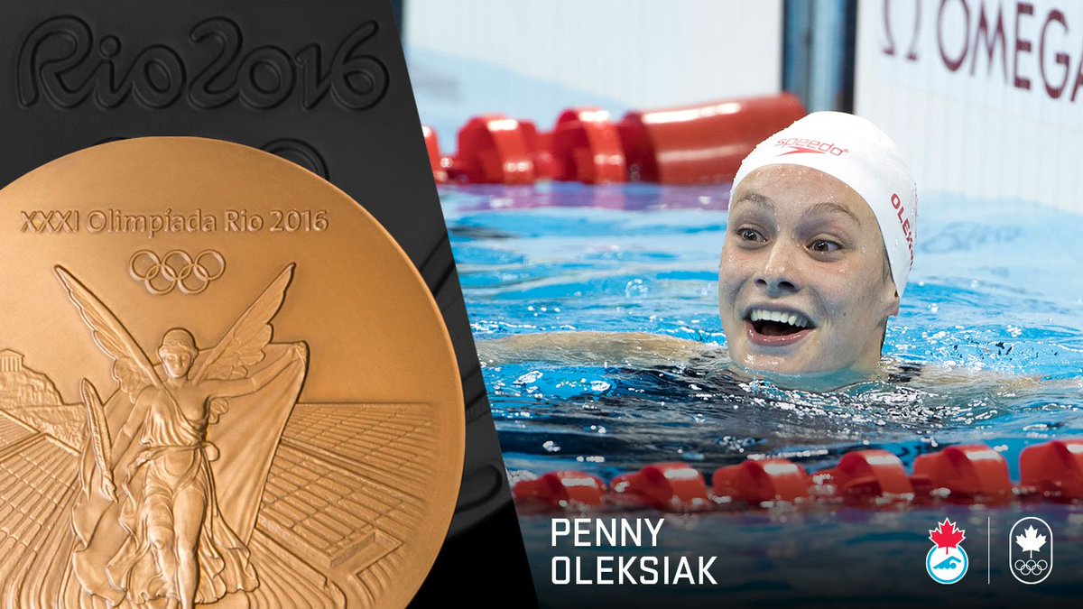 TeamCanada's tweet photo. .@OleksiakPenny touched the wall in seventh place at 50m. Seventh! It was gold at 100m: https://t.co/CpQSipfQEY https://t.co/9Vk9uTeKkF