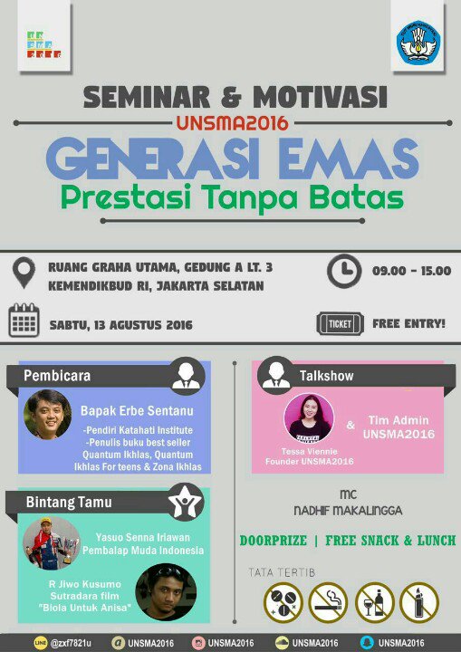 Prestasi Tanpa Batas. #GenerasiEmas #seminar #heartintelligent  #beDifferent #revolusimental #free