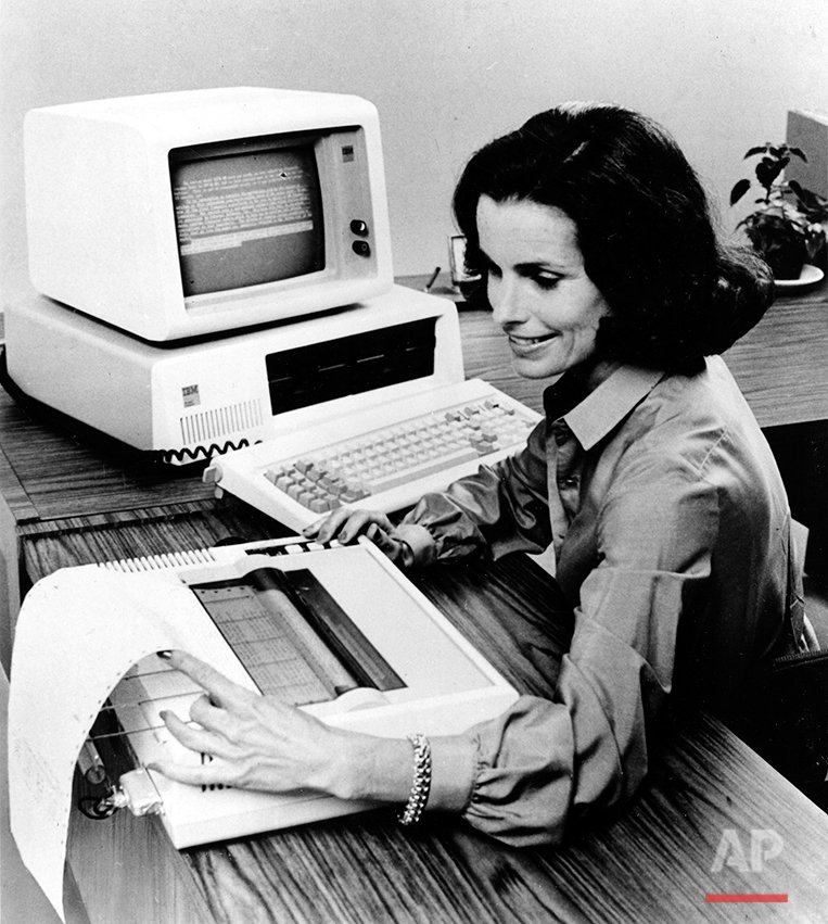 AP_Images's tweet image. #TodayInHistory: In 1981, IBM introduced its first personal computer, the model 5150. #OTD @IBM