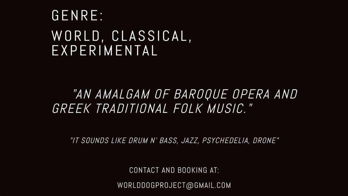 WorldDogProject's tweet image. ATTENTION: WORLD DOG USA TOUR COMING SOON #worlddog #greekfolk #traditional #music #baroqueopera #avantgarde #god