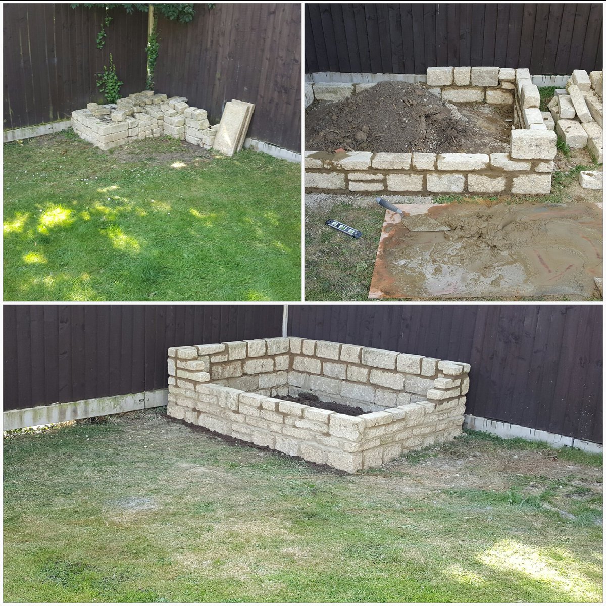 Wfencinggarden's tweet photo. Made this raised bed out of some recycled bricks#Wiltshire #landscape #recycling #plants #gardening #bricks https://t.co/AmQoO6hQy0