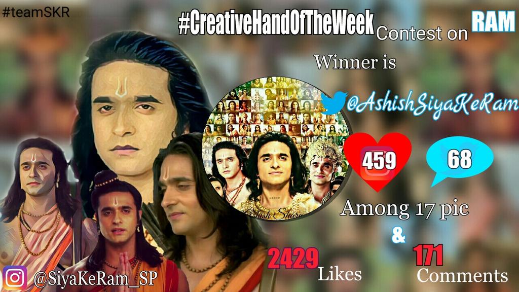 SiyaKeRam_SP's tweet image. The #CreativeHandOfTheWeek contest on Ram 
Winner is @AshishSiyaKeRam 
#teamSKR