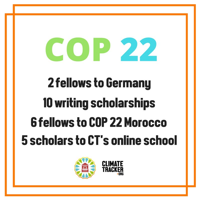 ClimateTracking's tweet photo. Coming soon! ;) #COP22 #ClimateTracker #ClimateAction #ClimateJustice #Fellowship #Scholarship #opportunityyouth https://t.co/Ba5BDusgvj