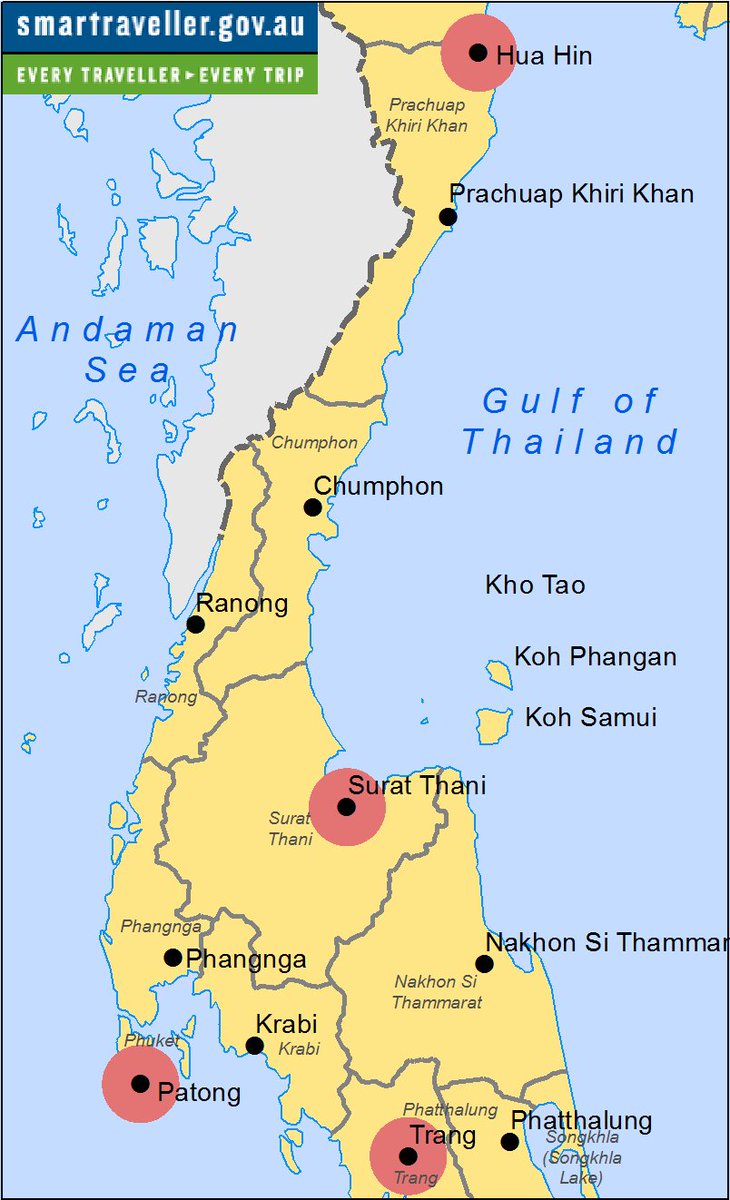 Map Of Surat Thani Thailand | Islands With Names