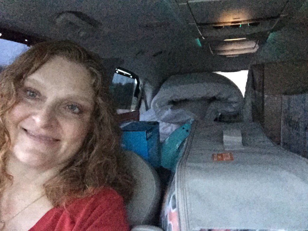 On the way to Fayetteville. Van full of Mallory's  things.